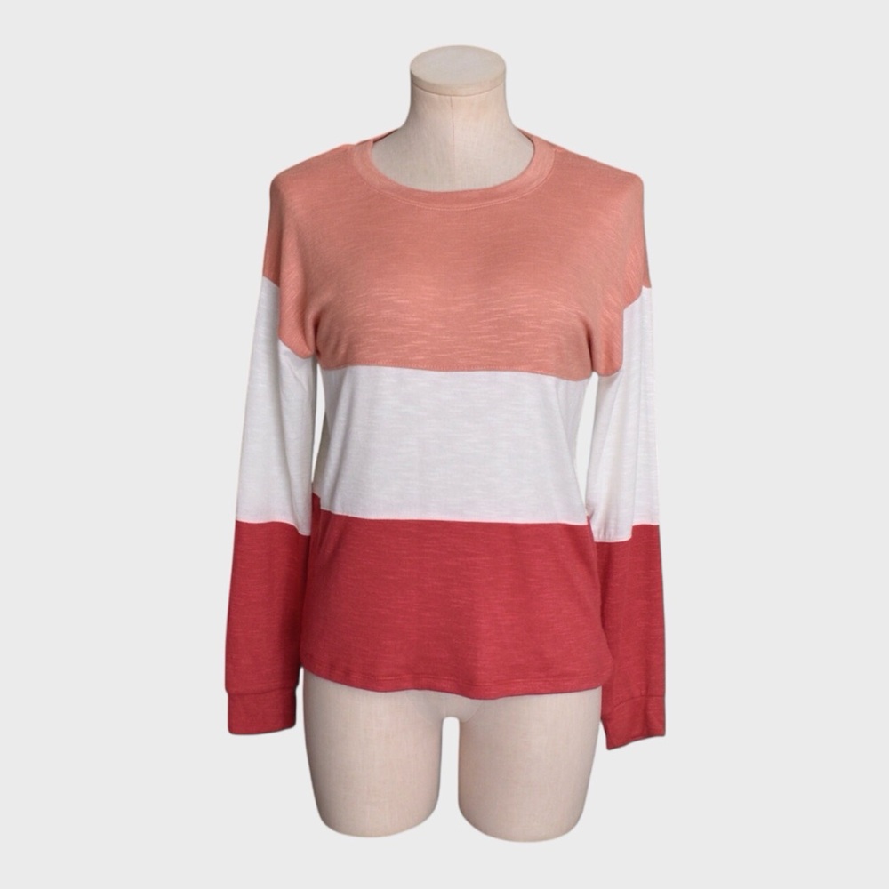 NWT Pink‎ Republic Colorblock Long Sleeve Knit Top